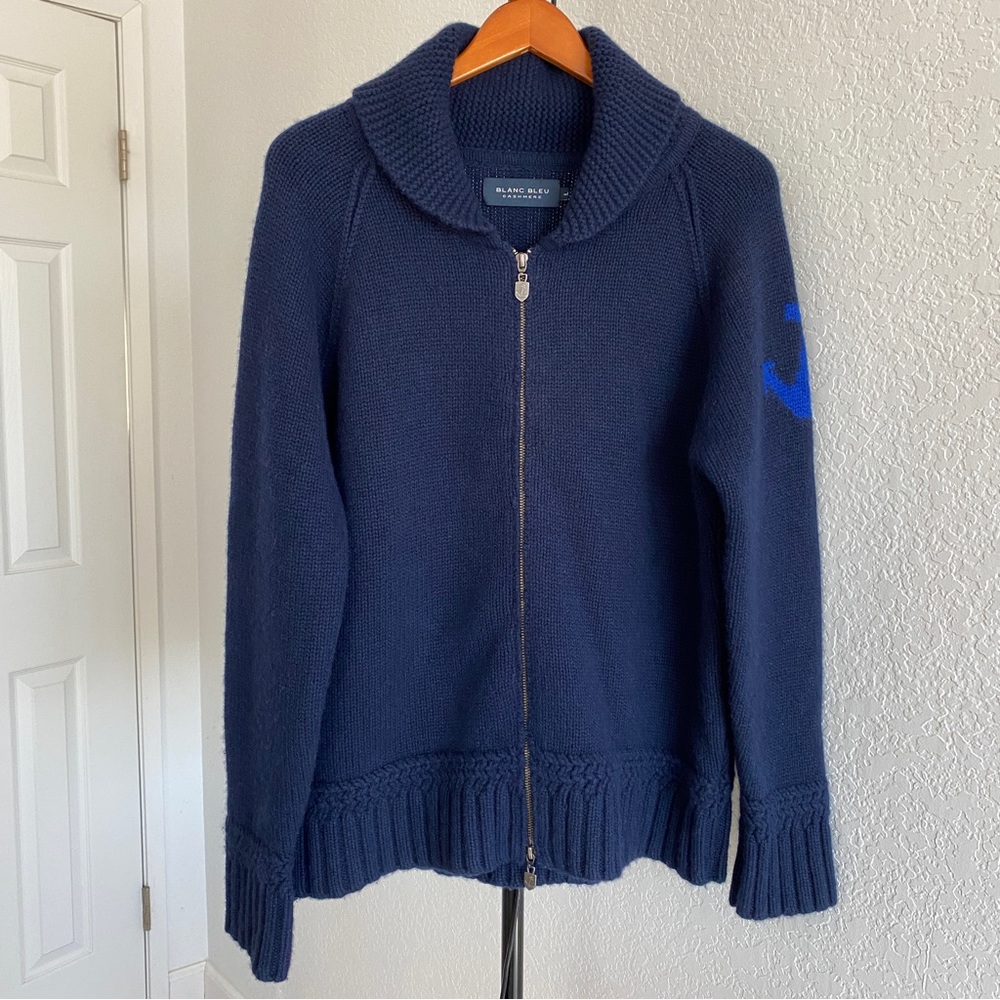 VINTAGE Blanc Bleu cashmere zip jacket